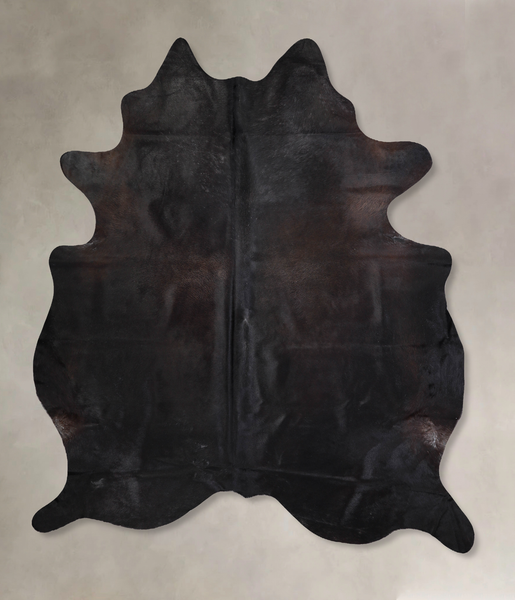 Solid Black Cowhide Rug #A31186