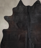 Solid Black Cowhide Rug #A31186