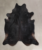 Solid Black Cowhide Rug #A31227