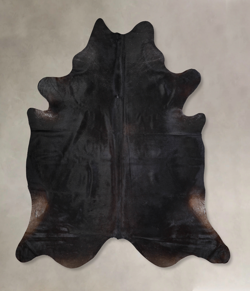 Solid Black Cowhide Rug #A31227