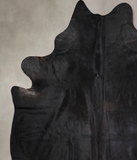 Solid Black Cowhide Rug #A31227