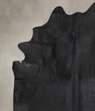 Solid Black Cowhide Rug #A31232
