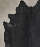 Solid Black Cowhide Rug #A31243