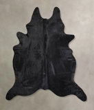 Solid Black Cowhide Rug #A31282