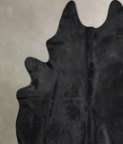 Solid Black Cowhide Rug #A31282