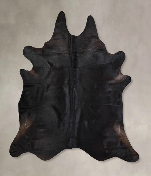 Solid Black Cowhide Rug #A31298
