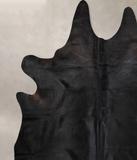 Solid Black Cowhide Rug #A31298
