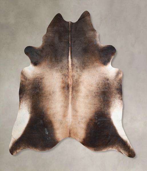 Grey with Beige Cowhide Rug #A31324