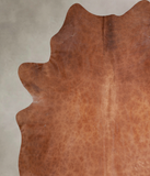 Solid Brown Cowhide Rug #A31331