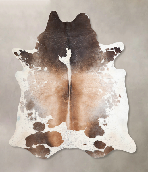 Chocolate and White Cowhide Rug #A31378
