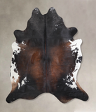 Chocolate and White Cowhide Rug #A31403