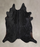 Solid Black Cowhide Rug #A31421