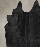 Solid Black Cowhide Rug #A31421