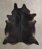 Solid Black Cowhide Rug #A31429