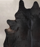 Solid Black Cowhide Rug #A31429