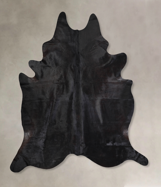 Solid Black Cowhide Rug #A31442
