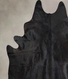 Solid Black Cowhide Rug #A31442