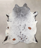 Salt and Pepper Black Cowhide Rug #A31568