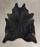 Solid Black Cowhide Rug #A31596