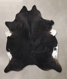 Solid Black Cowhide Rug #A31614