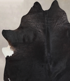 Solid Black Cowhide Rug #A31614