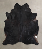 Solid Black Cowhide Rug #A31616