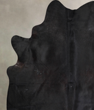 Solid Black Cowhide Rug #A31616