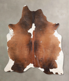 Chocolate and White Cowhide Rug #A31629