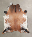 Salt and Pepper Brown Cowhide Rug #A31641