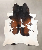 Chocolate and White Cowhide Rug #A31698