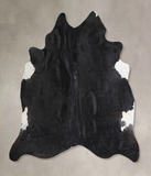 Solid Black Cowhide Rug #A31725