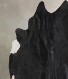 Solid Black Cowhide Rug #A31725