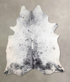 Salt and Pepper Black Cowhide Rug #A31828