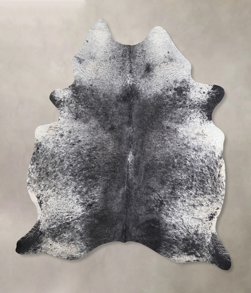 Salt and Pepper Black Cowhide Rug #A31844