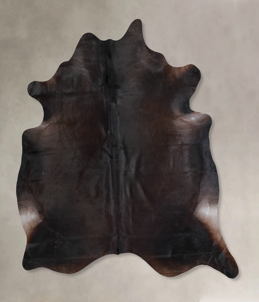 Solid Black Cowhide Rug #A31889