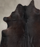 Solid Black Cowhide Rug #A31889