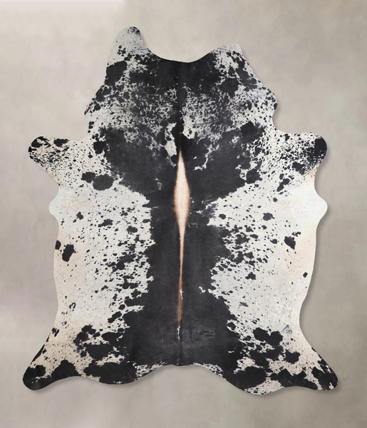 Salt and Pepper Black Cowhide Rug #A31907