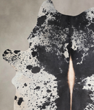 Salt and Pepper Black Cowhide Rug #A31907