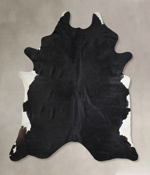 Solid Black Cowhide Rug #A31956