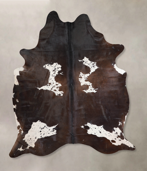 Chocolate and White Cowhide Rug #A32019