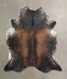 Salt and Pepper Brown Cowhide Rug #A32096