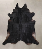 Solid Black Cowhide Rug #A32101
