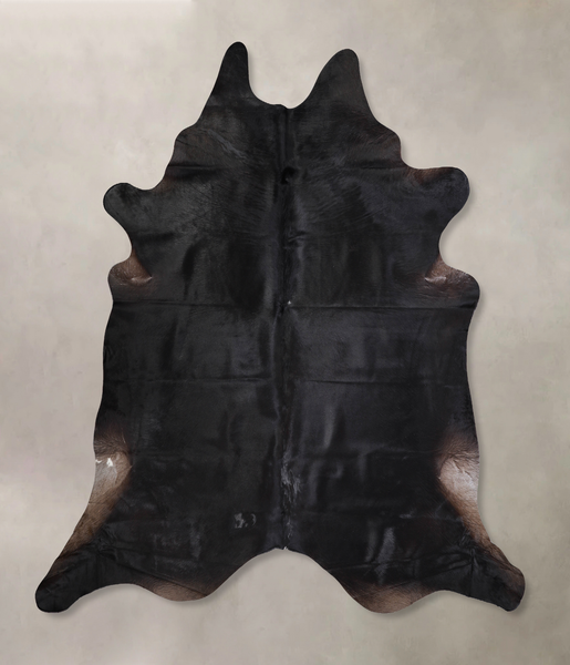 Solid Black Cowhide Rug #A32101