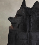 Solid Black Cowhide Rug #A32101