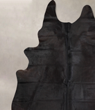 Solid Black Cowhide Rug #A32106