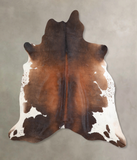 Chocolate and White Cowhide Rug #A32156