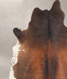 Chocolate and White Cowhide Rug #A32156
