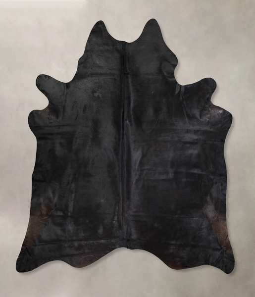Solid Black Cowhide Rug #A32175