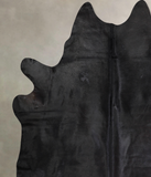 Solid Black Cowhide Rug #A32175