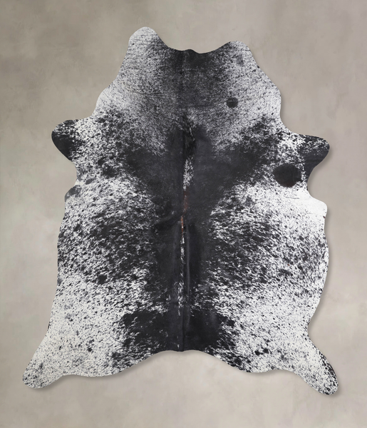 Salt and Pepper Black Cowhide Rug #A32176